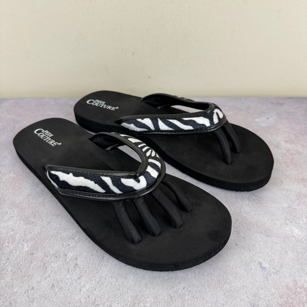 Pedi Couture Sandals Women's XL US 10-11 Toe Separator Pedicure Orthopedic Zebra